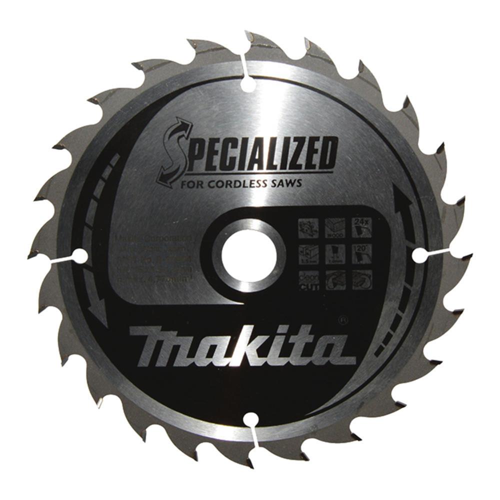 Makita SPECIALIZED Cordless Circular Saw Blade for Wood Cutting 165mm 24T 20mm