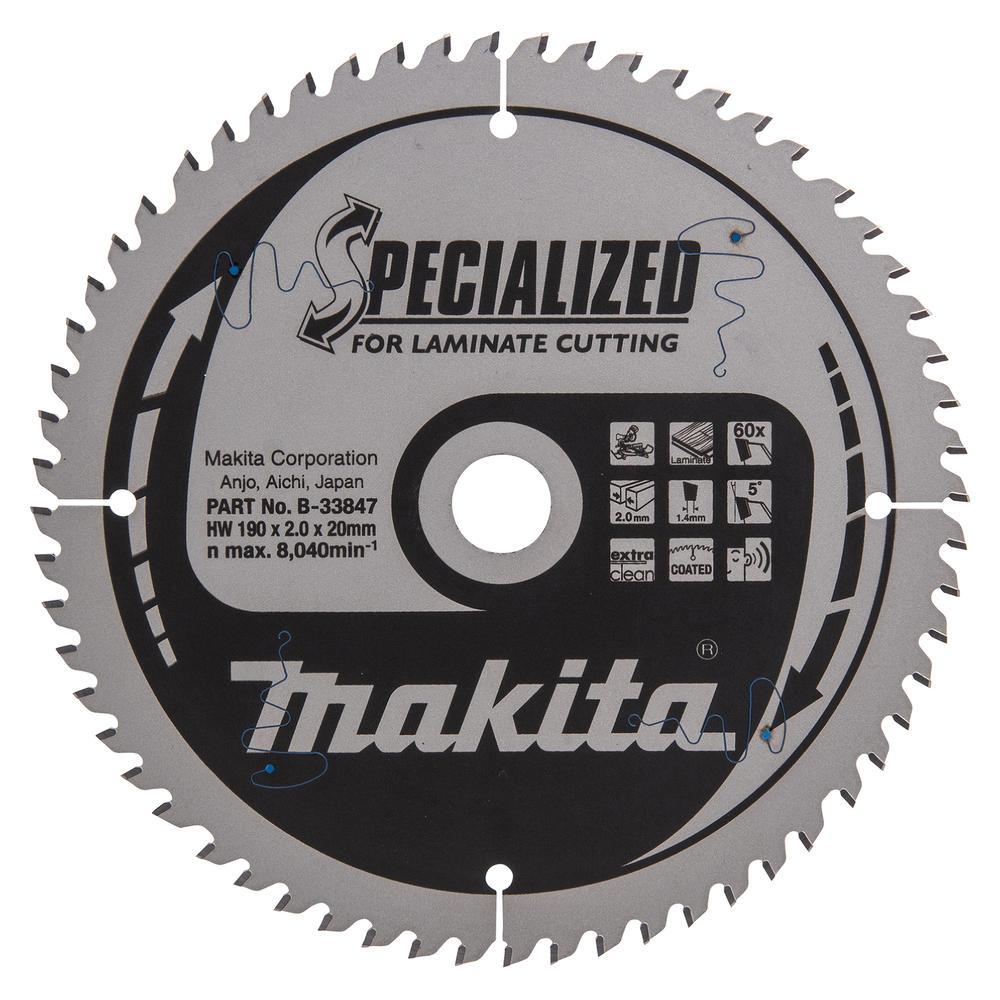 Makita SPECIALIZED Circular Saw Blade for Laminate Cutting 190mm 60T 30mm