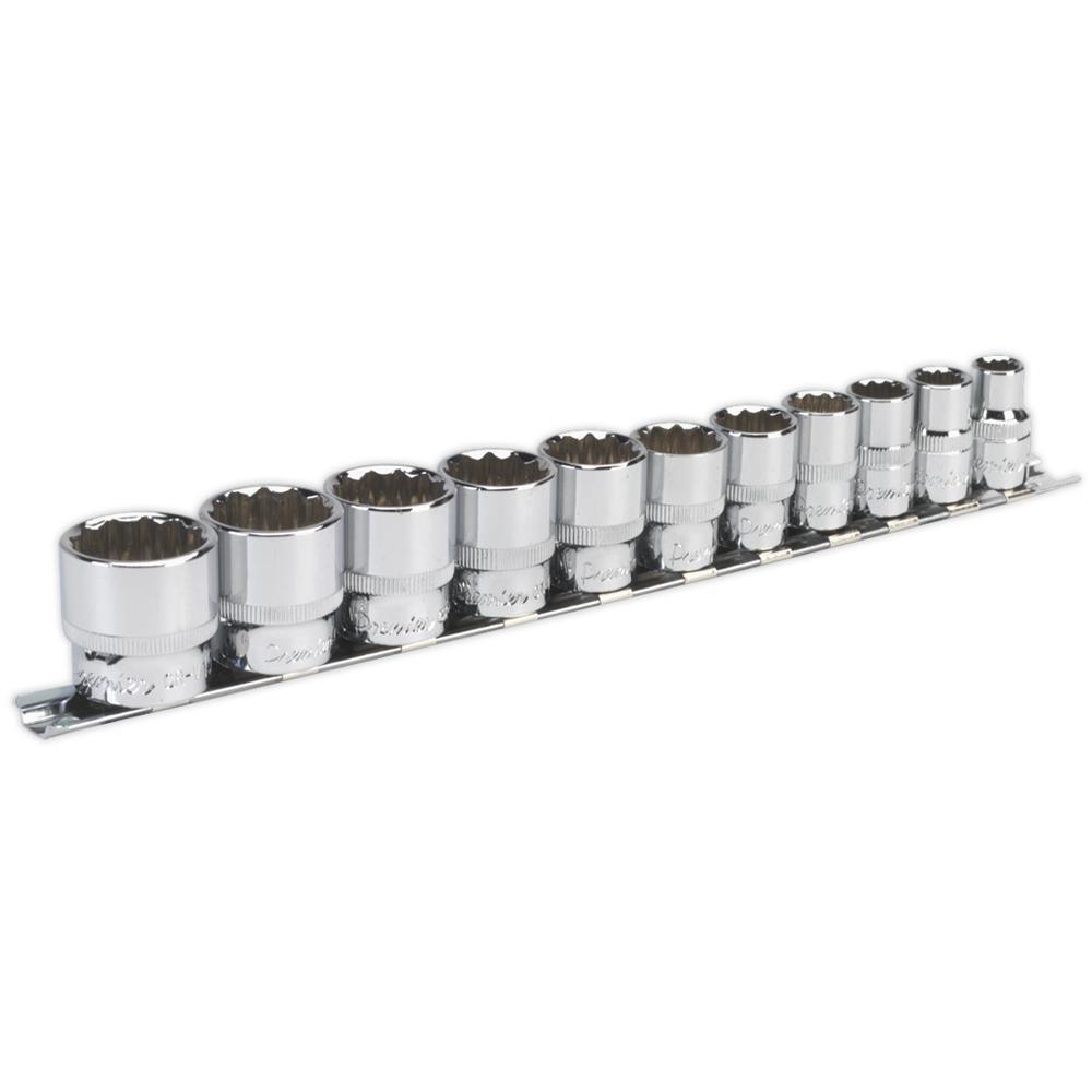 Sealey 11 Piece 3/8" Drive Bi Hexagon WallDrive Socket Set Imperial