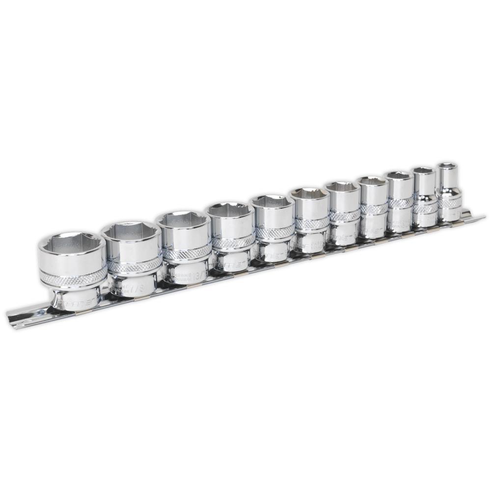 Sealey 11 Piece 3/8" Drive Lock On Hexagon Socket Set Imperial