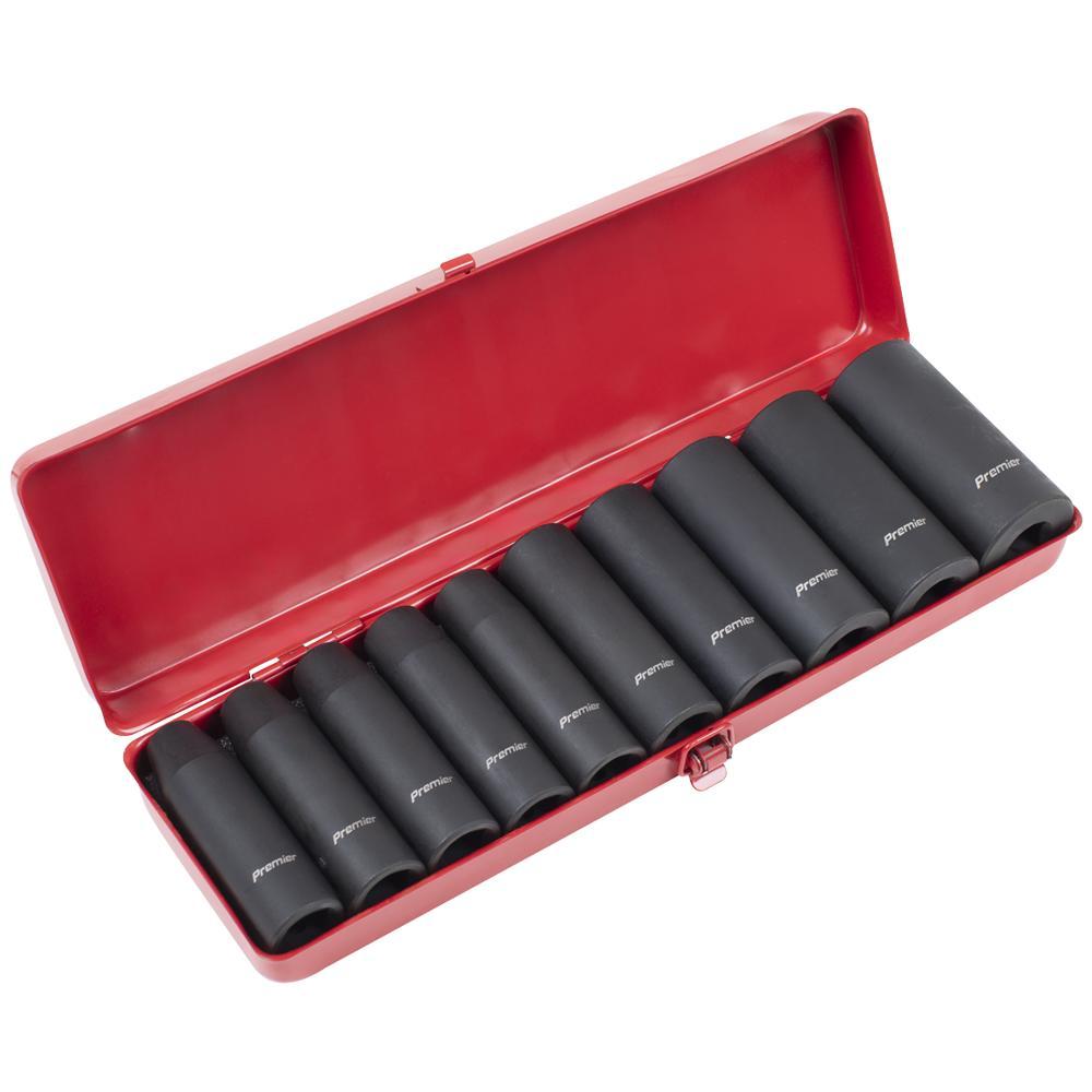 Sealey 11 Piece 1/2" Drive Deep Hexagon Impact Socket Set 1/2"