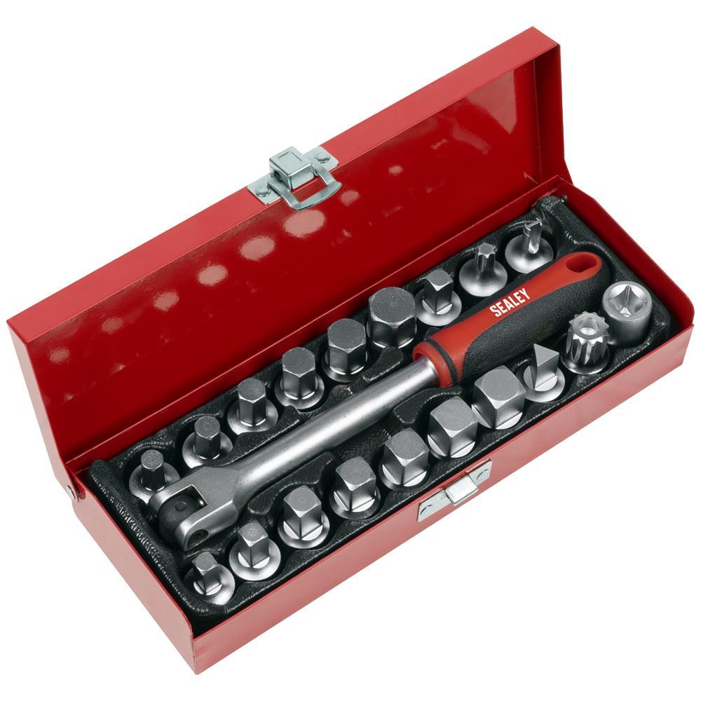 Sealey 20 Piece 3/8" Drive Oil Drain Plug Key Set 3/8"