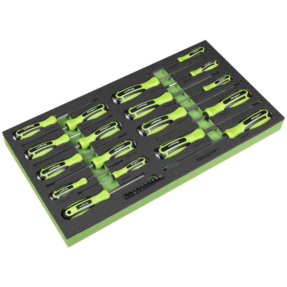 Siegen 28 Piece Screwdriver Set in Foam Module Tray