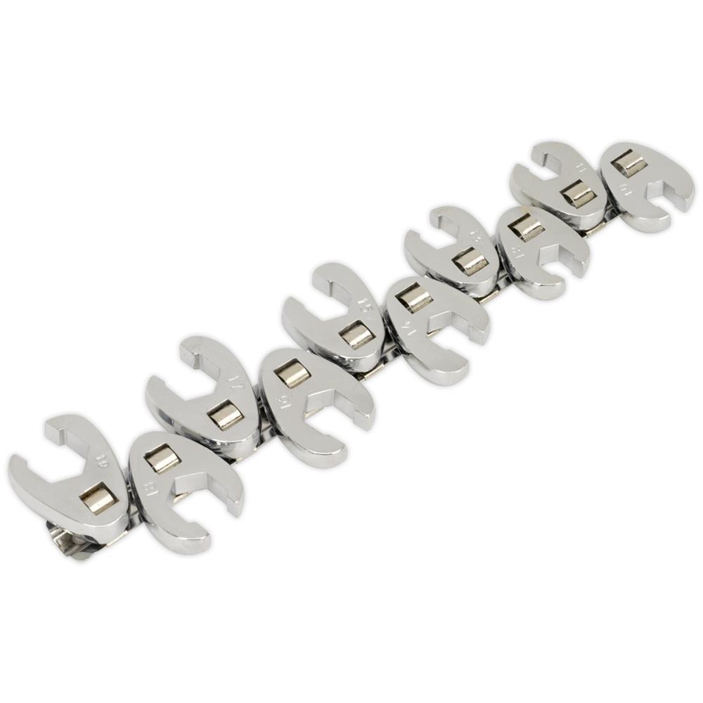 Siegen S0845 10 Piece 3/8" Drive Metric Flare Nut Crows Foot Wrench Set