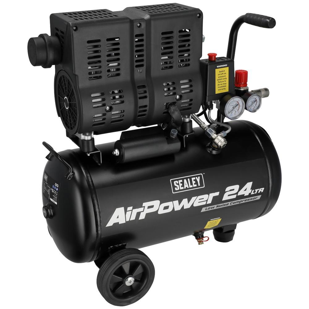 Sealey SAC2400S Low Noise Oil Free Direct Drive Air Compressor 24 Litre