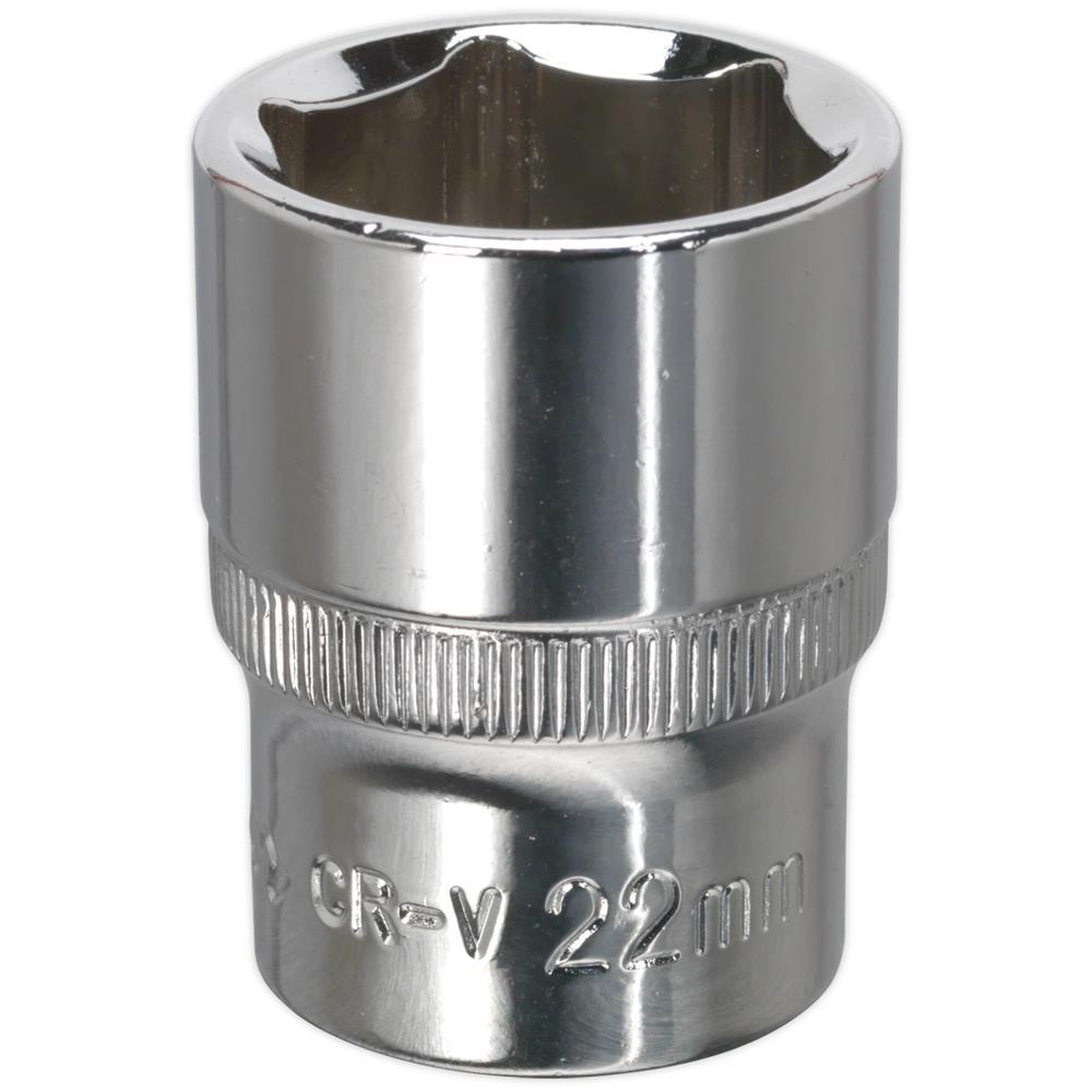 Sealey 1/2" Drive Hexagon WallDrive Socket Metric 1/2" 22mm