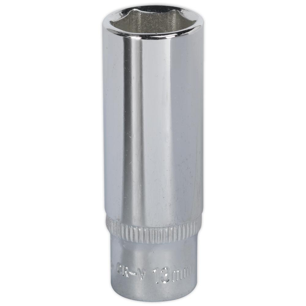 Sealey 1/4" Drive Polished Deep Hexagon WallDrive Socket Metric