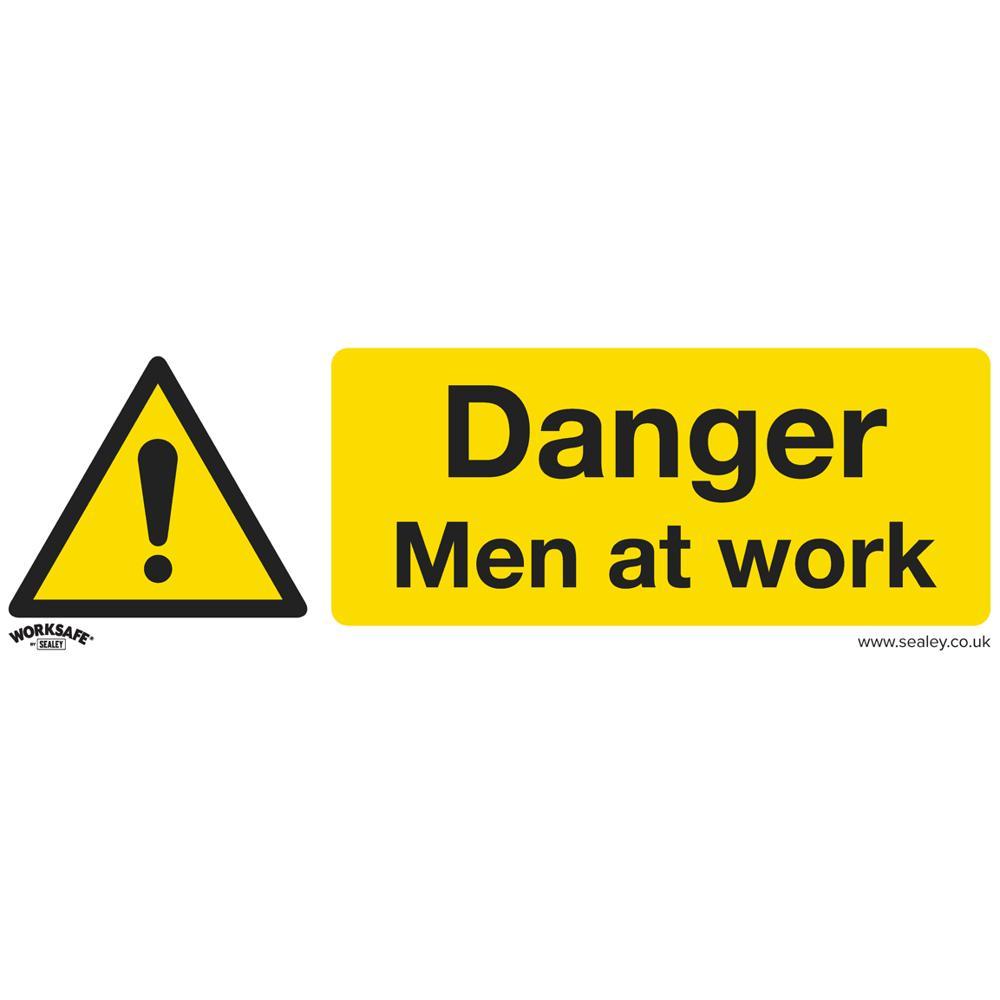 Sealey Rigid Plastic Danger Men At Work Sign 300mm 100mm Standard