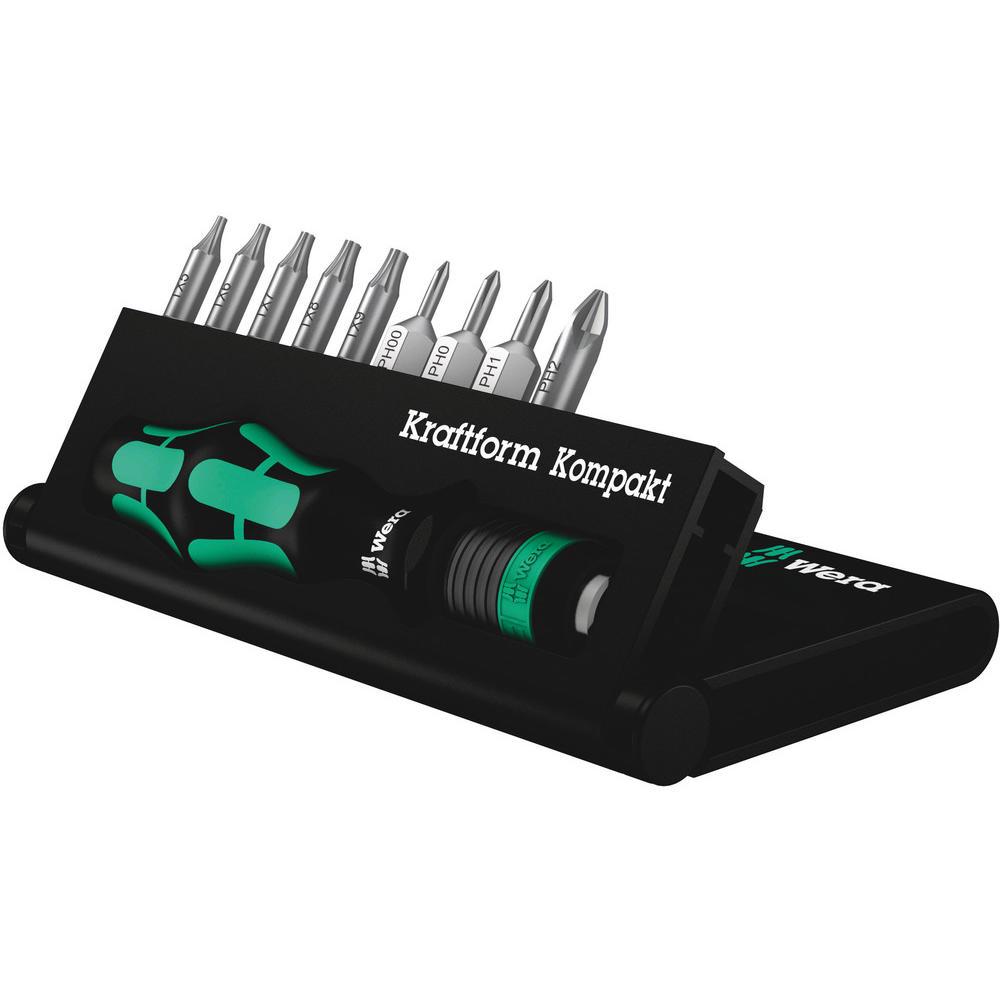 Wera 10 Piece Kraftform Kompakt 12 Screwdriver Bit Set